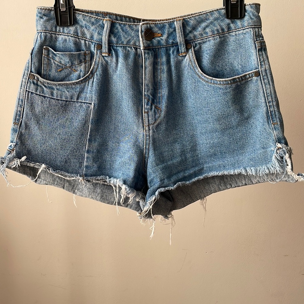 Unpublished Classic Fitted Blue Denim Jean Shorts & Double Layer Detail- Size 26